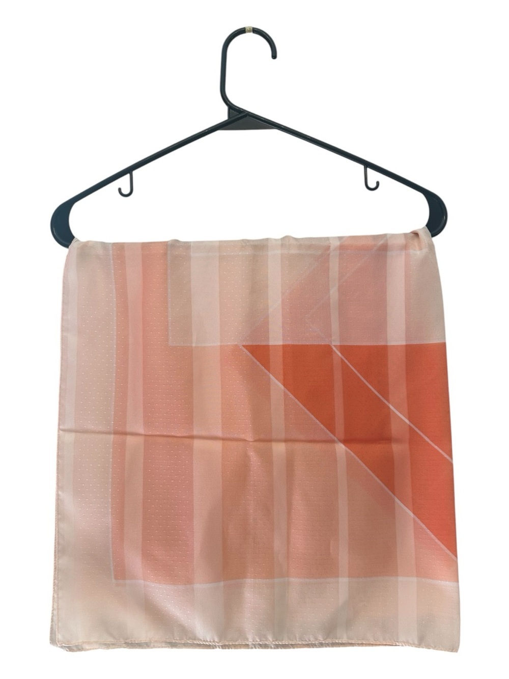 Vintage Peach and Coral Geometric Silk Scarf
